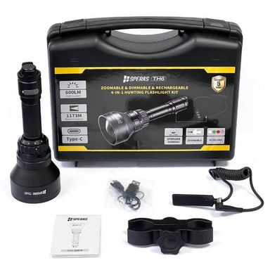 SPERAS TH6 Rechargeable 4-in-1 LED Hunting Flashlight Kit
