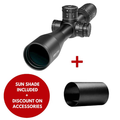 ARKEN EPL4 4-16x44 FFP VHR MOA with sunshade and discount on accessories