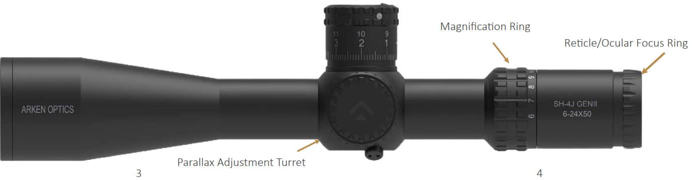 ARKEN SH4J 6-24X50 GEN2  FFP VPR MOA diagram