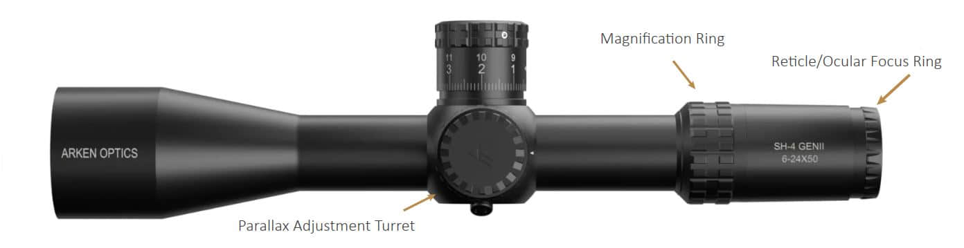 ARKEN SH4J 6-24X50 GEN2  FFP VPR MIL diagram