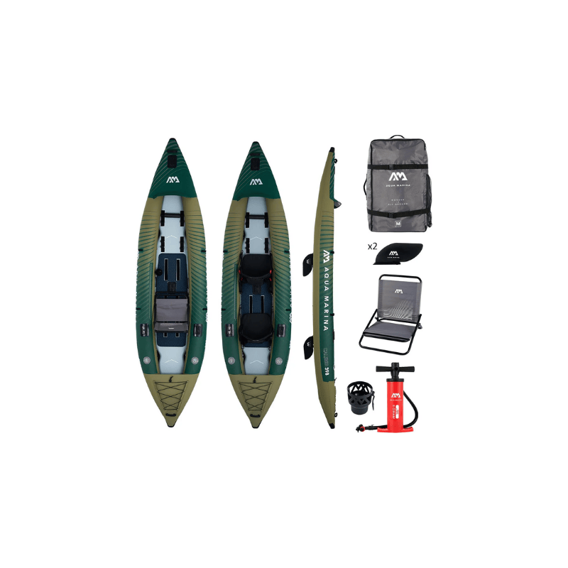 Aqua Marina Caliber 398 Angler Inflatable Fishing Kayak Package Inclusions