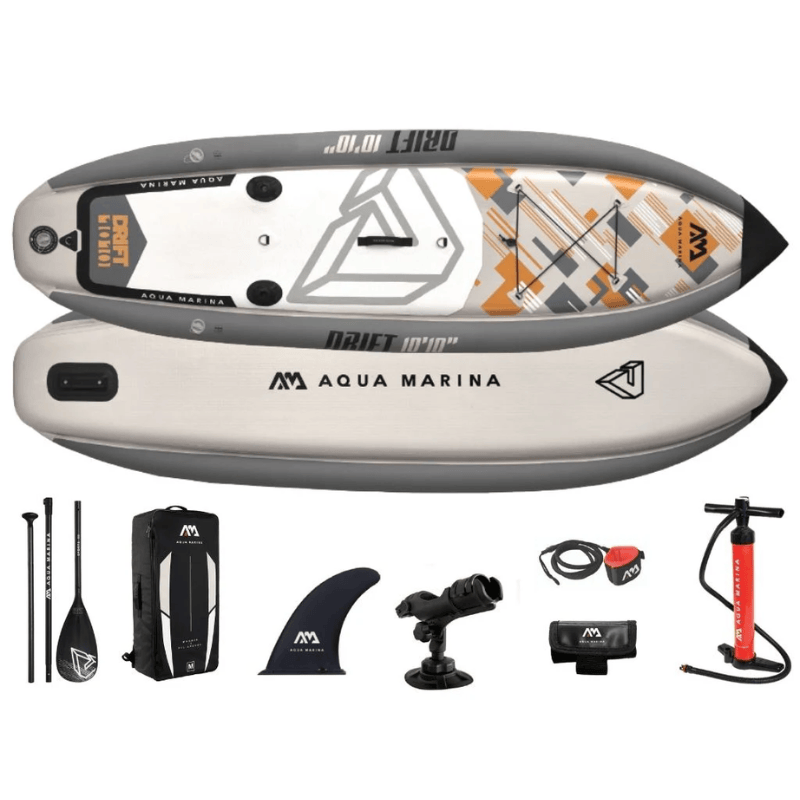 Aqua Marina Drift Inflatable Fishing Paddleboard SUP Package Without Cooler