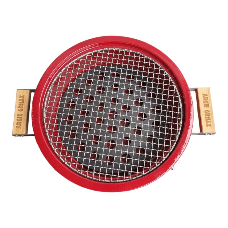 Argie Grillz T-22 Series Hibachi Grill (Round) Red Top View