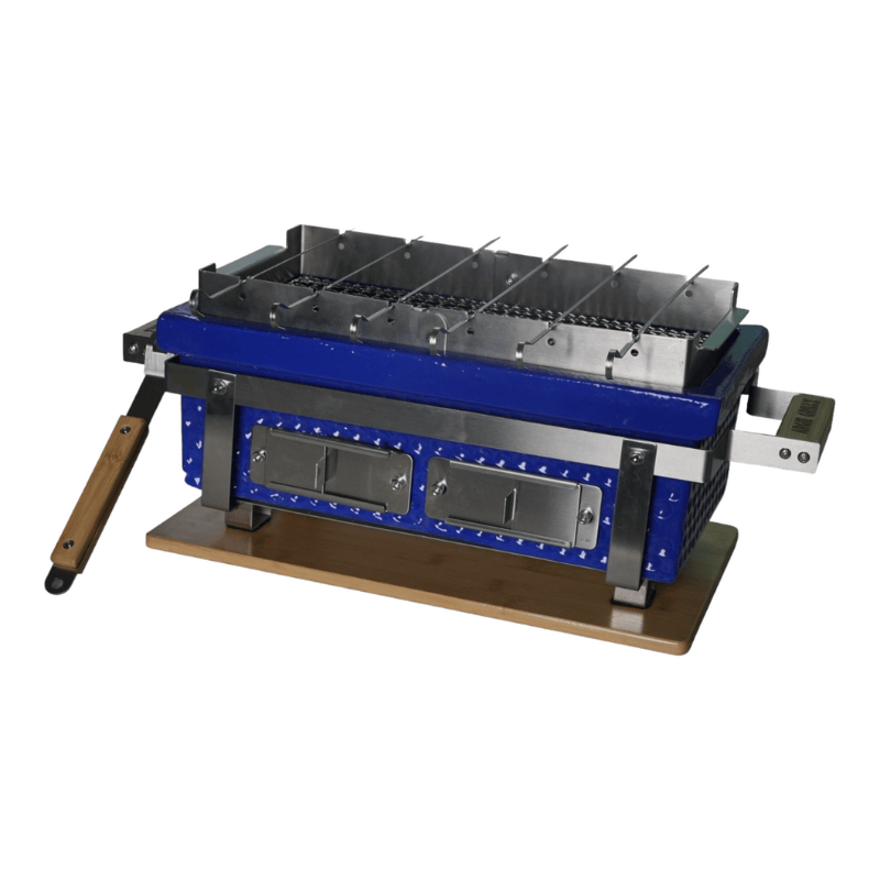 Argie Grillz T-22 Series Hibachi Grill (Standard) Blue with Skewer Rack