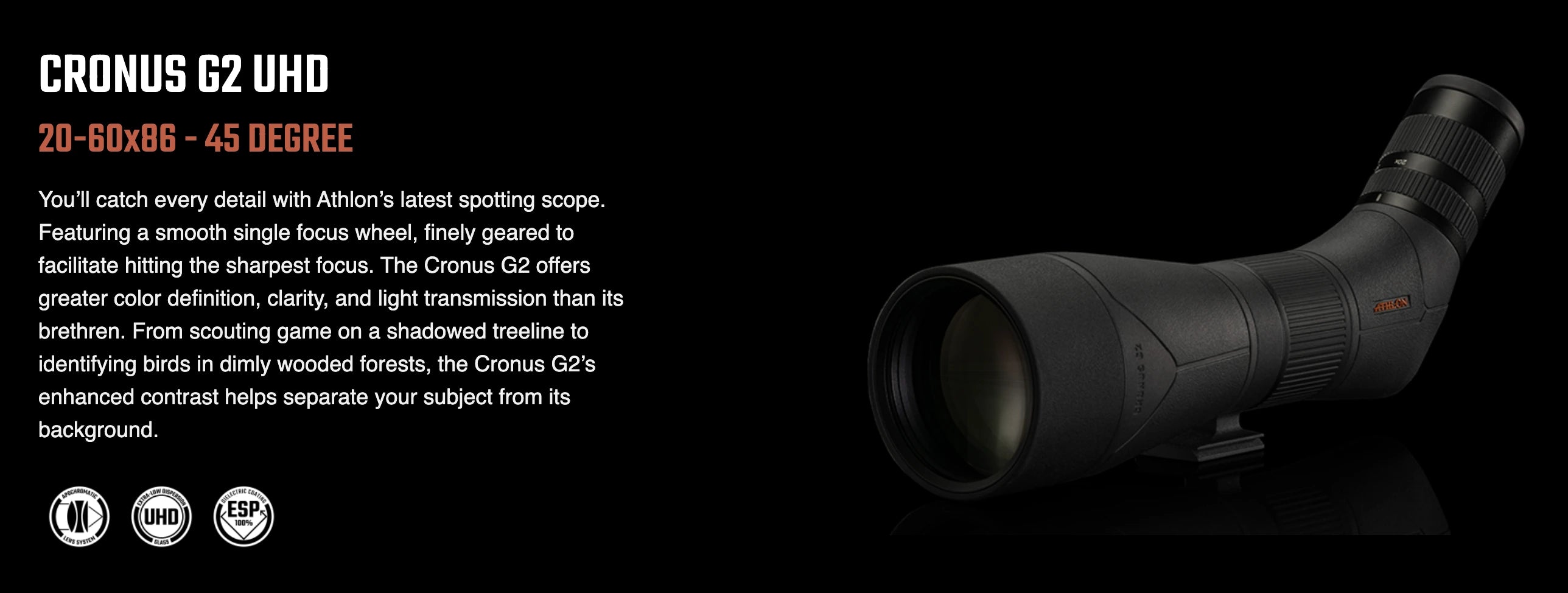 Athlon Cronus G2 20-60x86 UHD 45 Degree