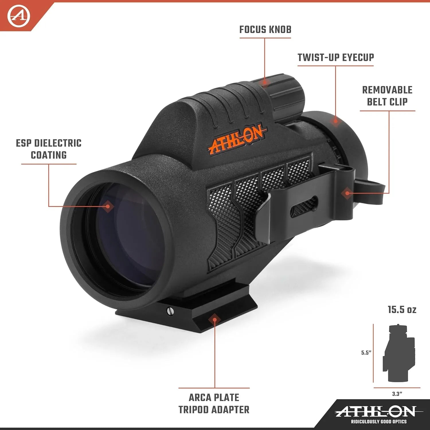 Athlon Midas PRO 10x42 UHD Monucular & Reticle Feature 1