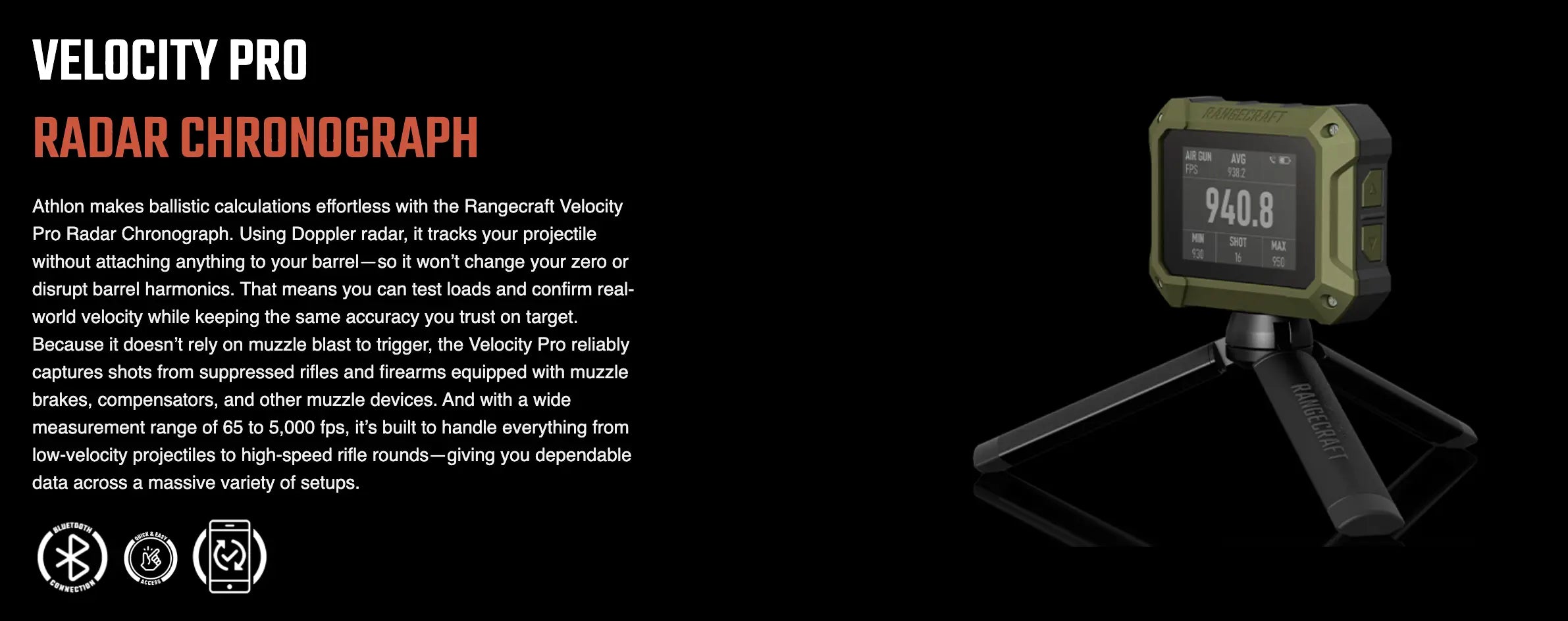 Athlon Range Craft Velocity PRO Radar Chronograph