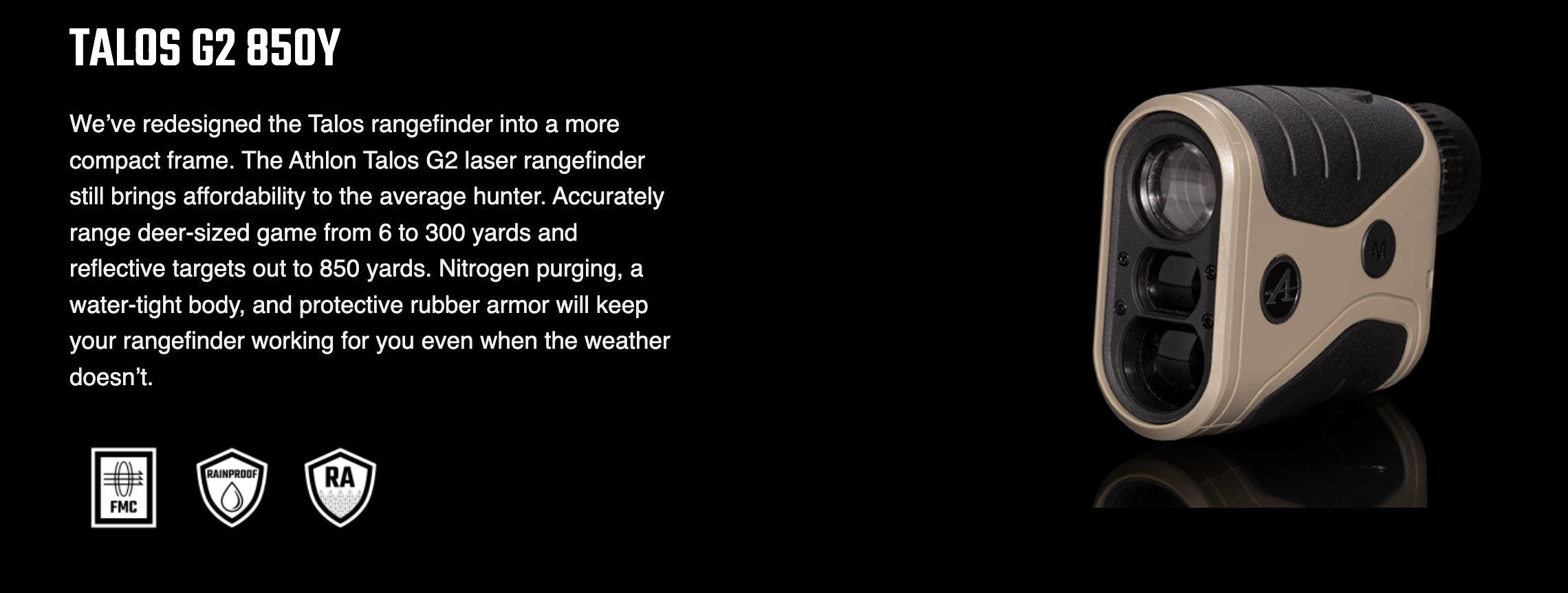 Athlon Talos G2 850 Yards Laser Rangefinder Features