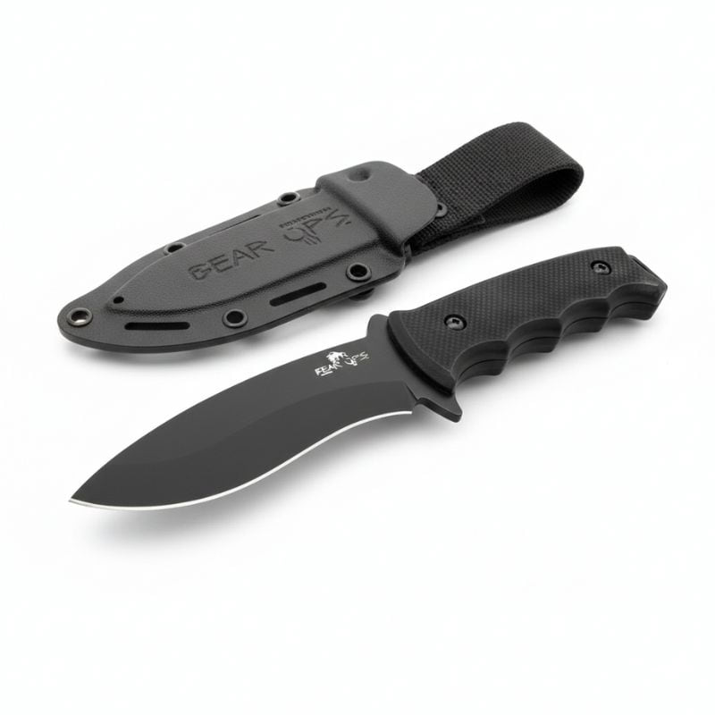 Bear OPS Constant II fixed blade knife with black G10 handle and Kydex sheath