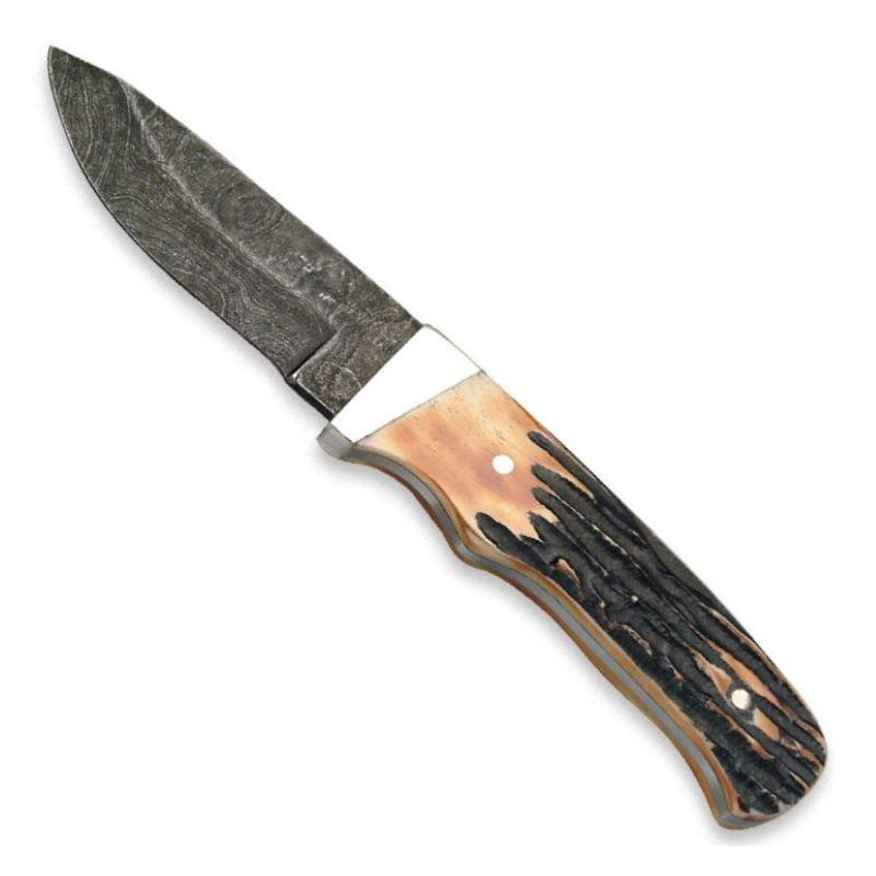 Bear and Son Pro Skinner with Damascus steel blade and stag bone handle