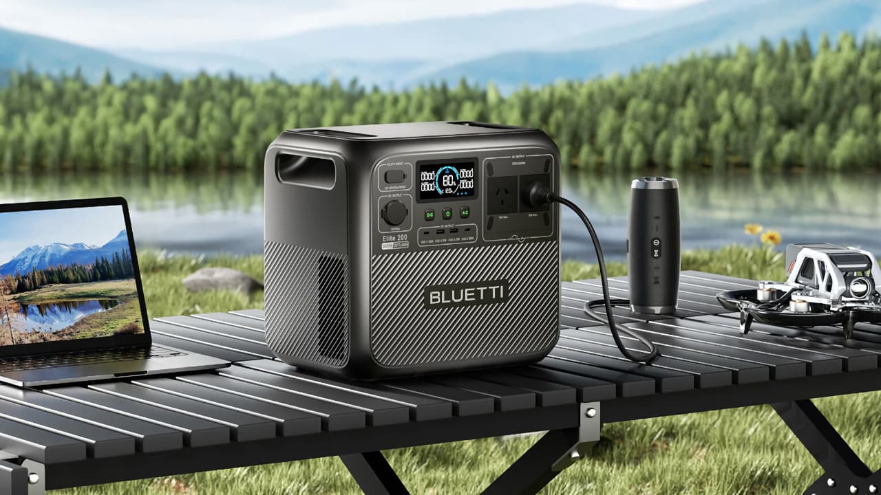 Bluetti Elite 200 V2 Marketing Image By the Lake