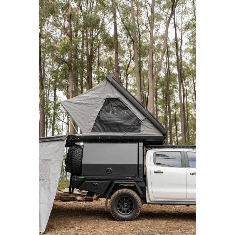 Boss rooftop tent Side View Erected