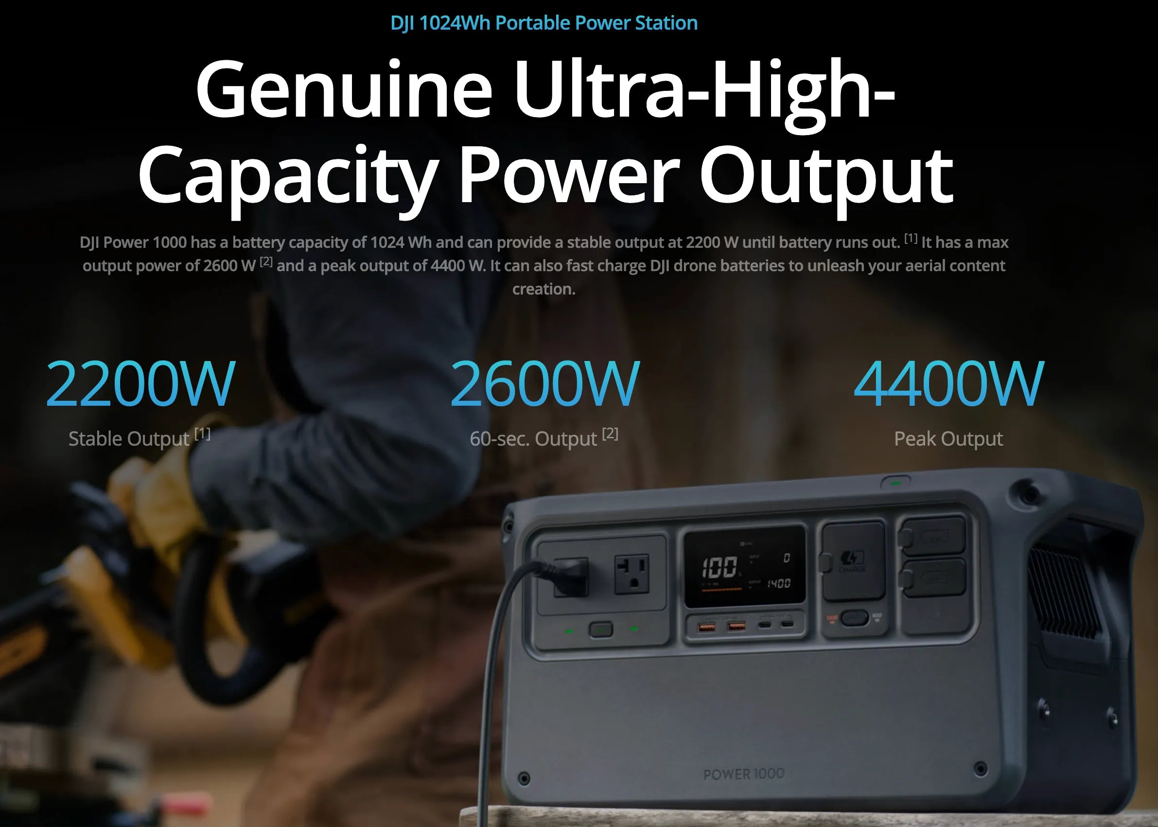 DJI Power 1000 portable power station 1024Wh High capacity power output 