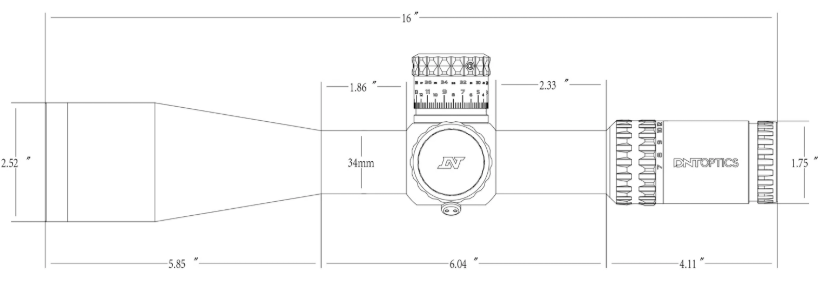 DNT735 - TheOne 7-35x56 FFP TOR MOA Reticle Dimensions