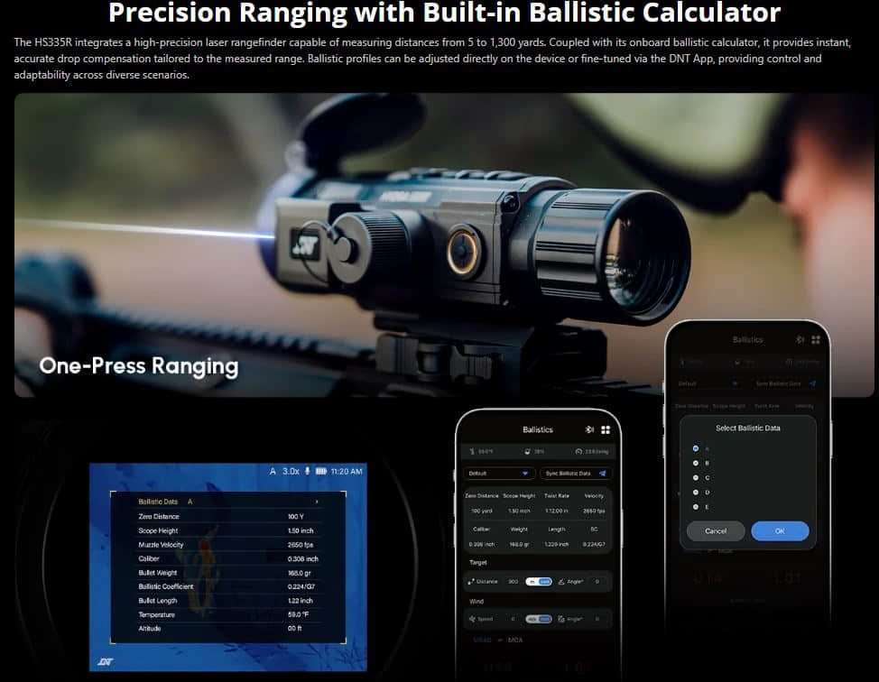DNT Hydra LRF 335R ballistics calculator
