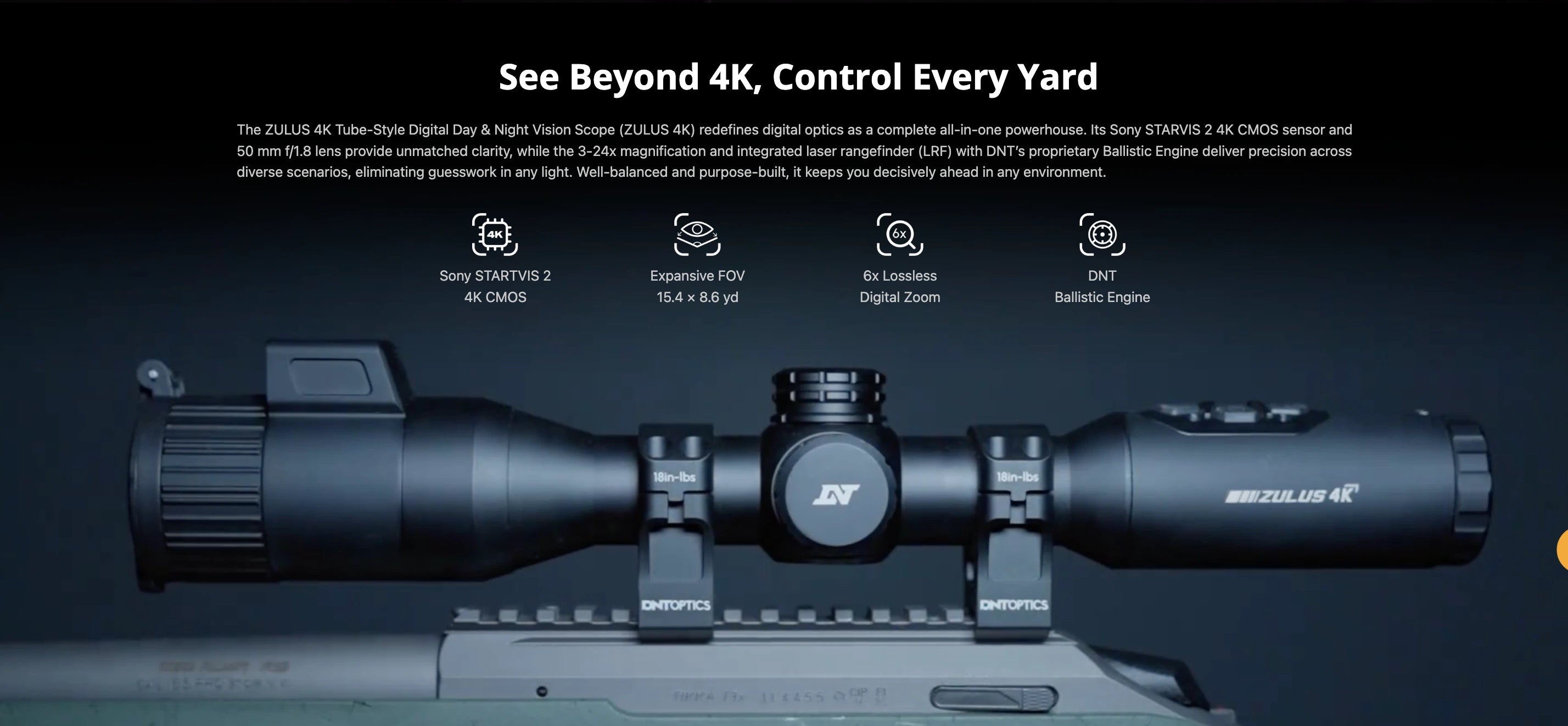 DNT ZULUS 4K Digital Day Night Vision Scope features