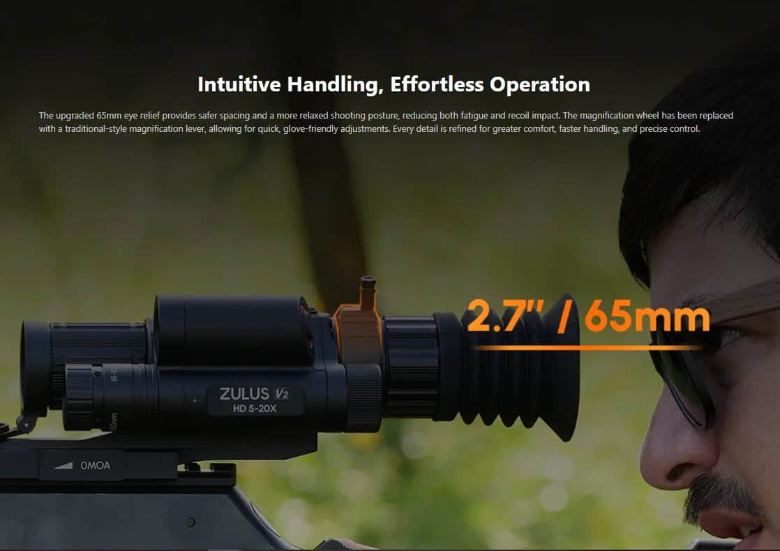 DNT ZULUS HD V2 3-12X Digital Night Vision Scope 65mm Eye Relief