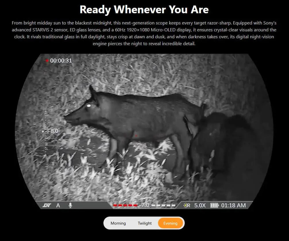 DNT ZULUS HD V2 3-12X Digital Night Vision Scope Night Vision Footage
