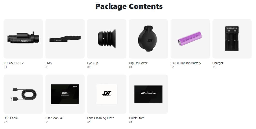 DNT ZULUS HD V2 3-12X Digital Night Vision Scope Whats In The Box