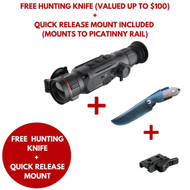 Guide Nova N435 Thermal Scope with quick release mount included and free hunting knife