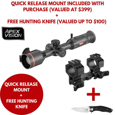 Guide TU435S Thermal Scope with quick release mount included and free hunting knife