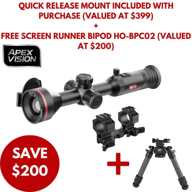 Guide TU635LS Thermal Scope with quick release mount included and free scree runner bipod