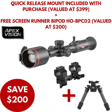 Guide TU650LS Thermal Scope with quick release mount included and free scree runner bipod
