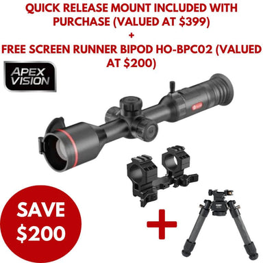 Guide TU650S Thermal Scope with quick release mount included and free scree runner bipod