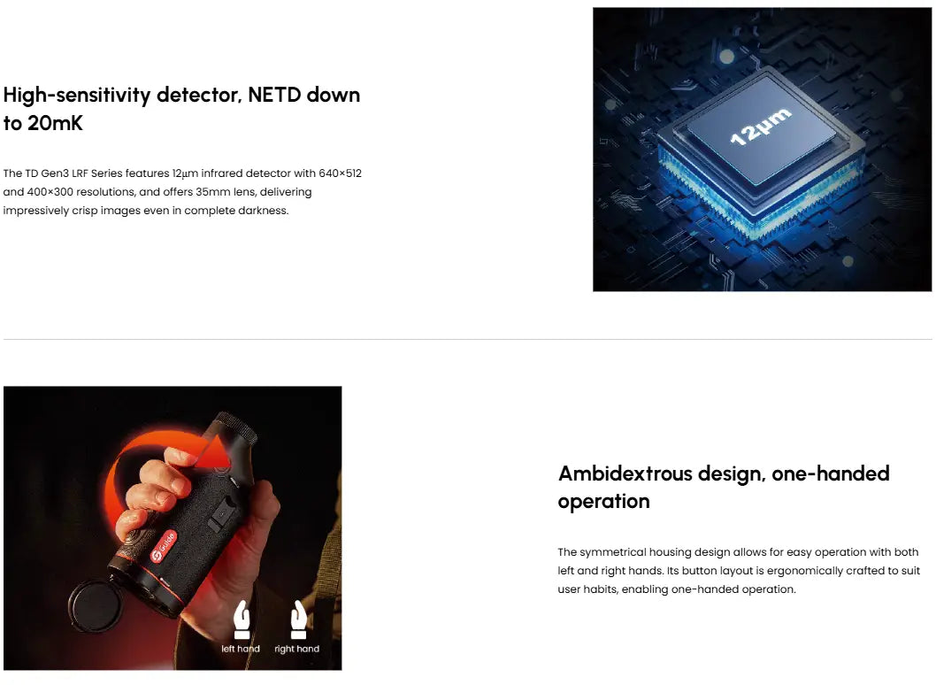 Guide TD433L Gen 3 Thermal Monocular High Thermal Sensitivity and Ambidextrous Design