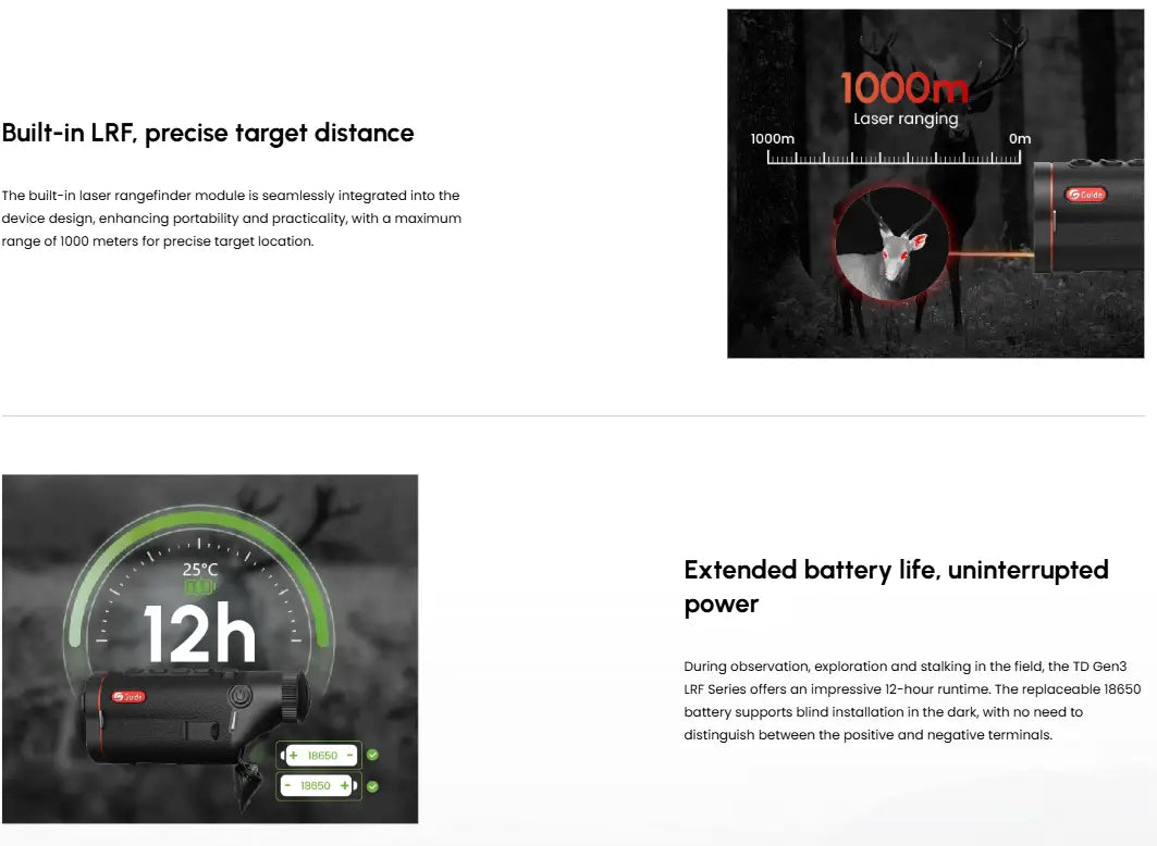 Guide TD433L Gen 3 Thermal Monocular Integrated LRF and 12 Hr Battery Life