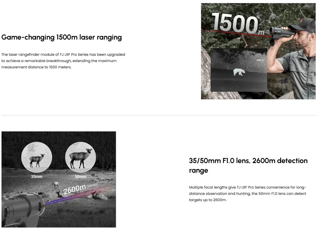Guide TJ630LP Thermal Monocular 1500m Laser Rangefinder and 2600m Detection Range