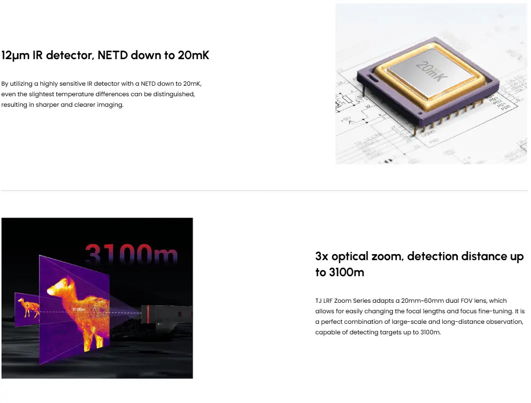 Guide TJ660 LRF Zoom NET D 20 millikelvins and 12 micro thermal sensitivity