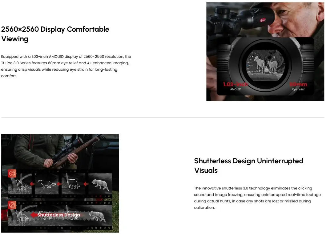 Guide TU435P LRF 3.0 Thermal Scope 1.03 inch display and shutterless design
