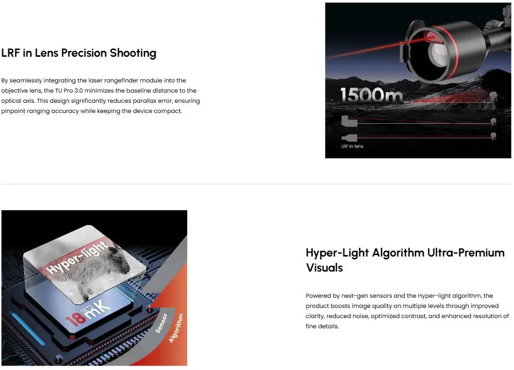 Guide TU435P LRF 3.0 Thermal Scope 1500m lrf and hyperlight image enhancement algorithm