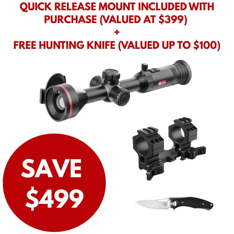 Guide TU435P LRF 3.0 Thermal Scope  with quick release mount and free hunting knife