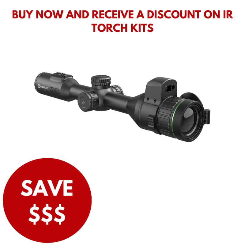 HIKMICRO Alpex 4K A50EL Night Vision Optic with LRF and discount on ir torch kits