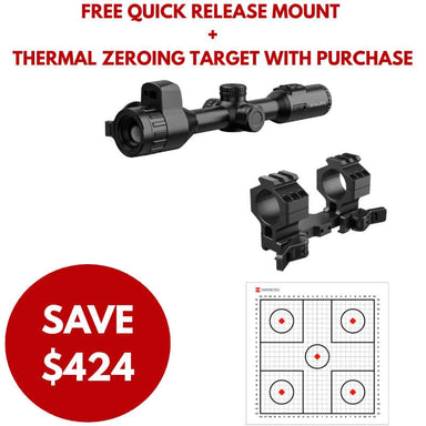 HIKMICRO Stellar SH50L 3.0 Thermal Scope with thermal zero targets and quick release mount