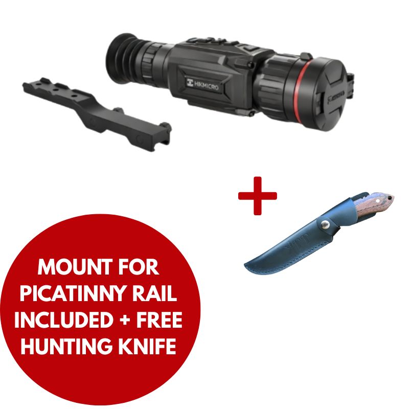 HIKMICRO Thunder 2.0 TH50Z with mount for picatinny rail included and free hunting knife
