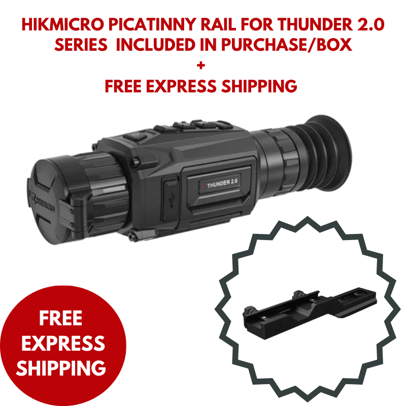 HIKMICRO Thunder TE25 2.0 with picatinny rail mount