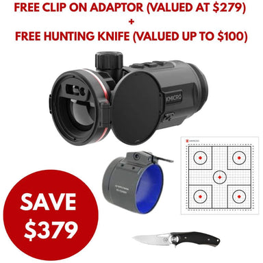 HIKMICRO Thunder TQ35CL 3.0 Thermal Clip-On with free adapter and hunting knife