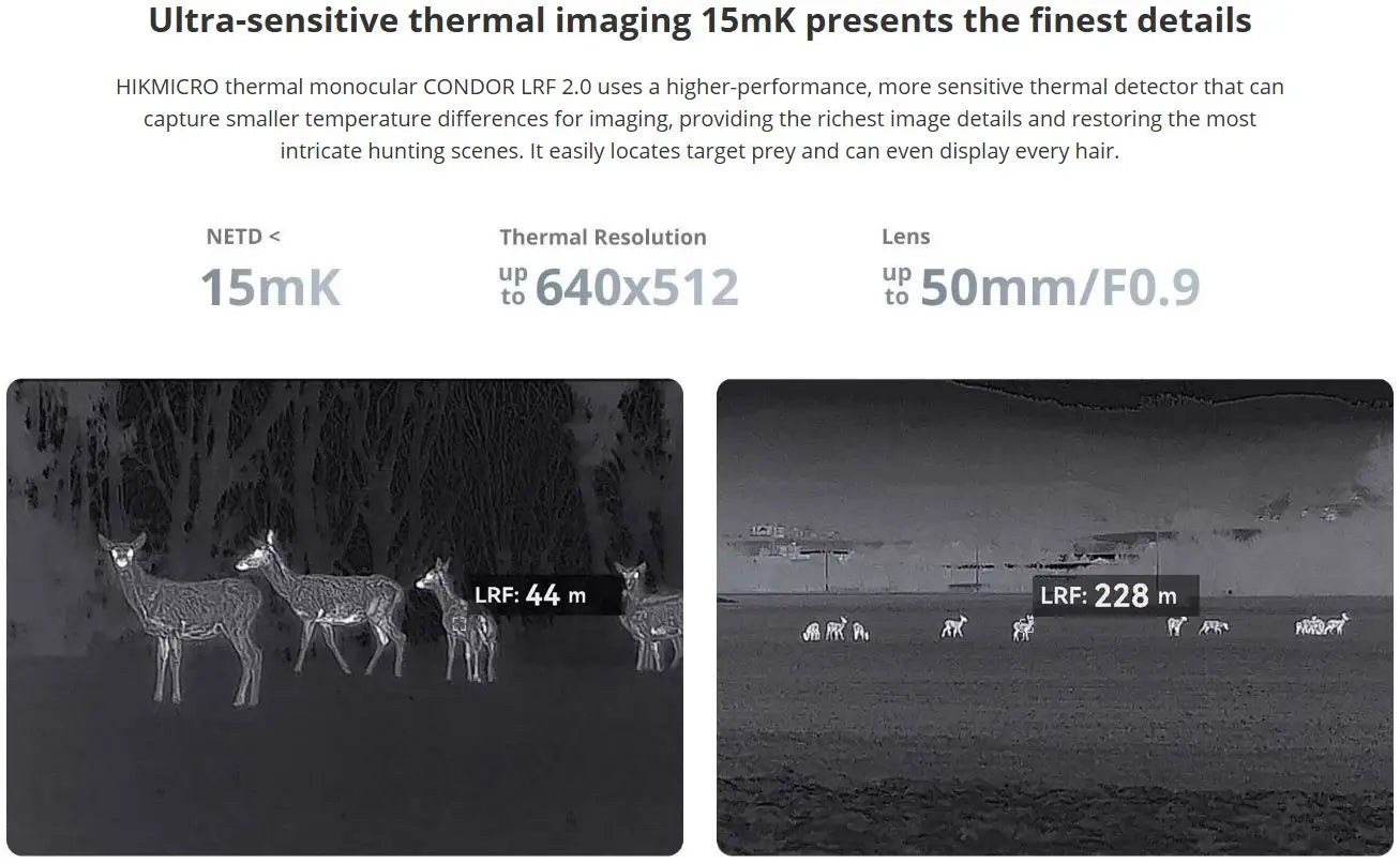 HIKMICRO Condor CQ35L 2.0 Thermal Monocular 640px tyhermal resolution and 15mK thermal sensitivity