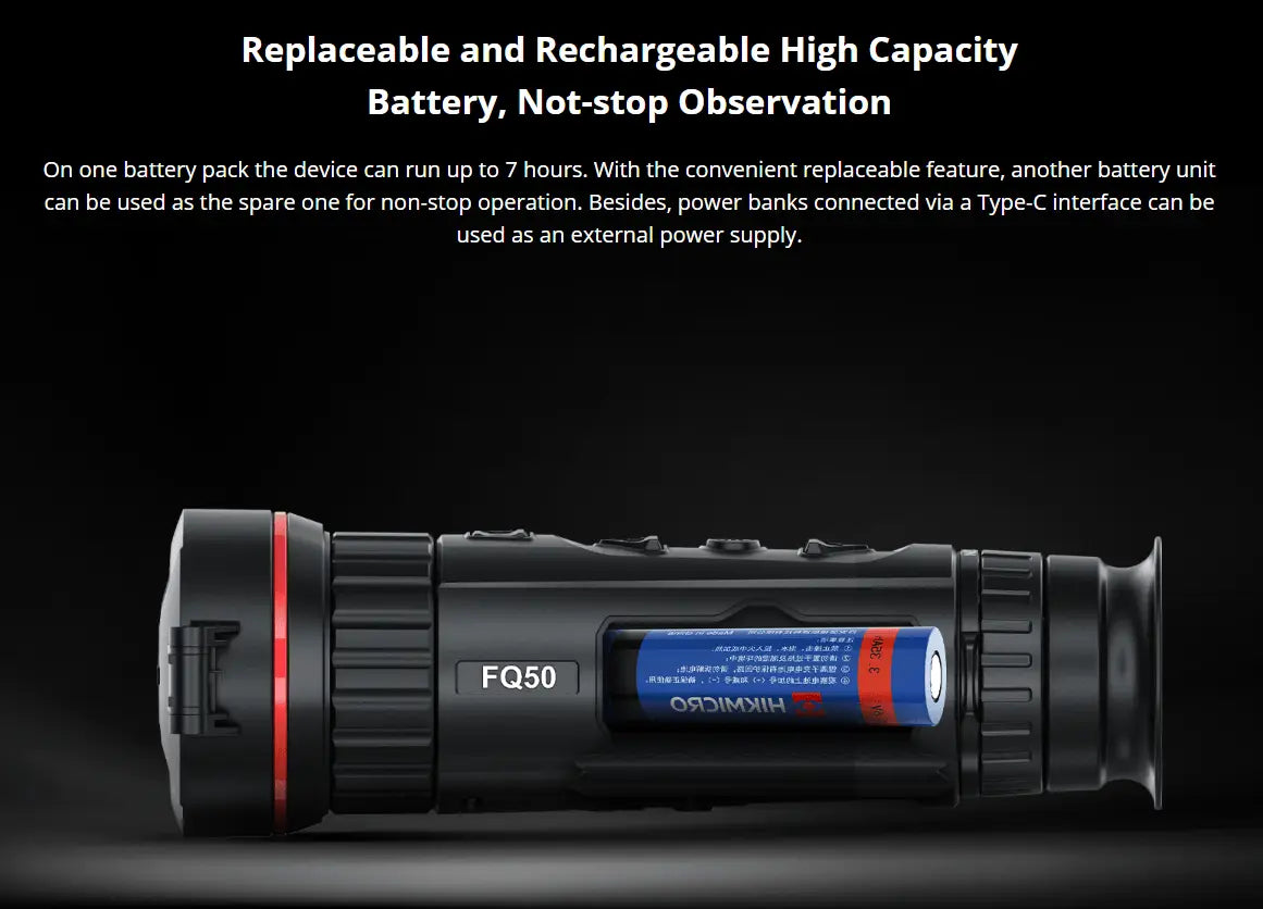 HIKMICRO Falcon FQ50 Thermal Monocular Replaceable Rechargeable Batteries
