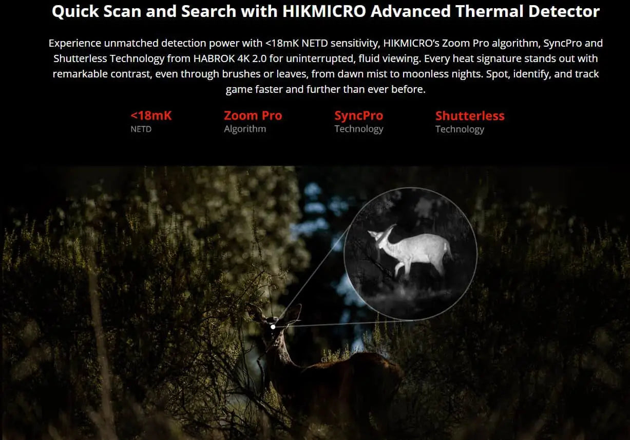 HIKMICRO HABROK 4K HE25L 2.0 Multi Spectrum Binoculars features overview