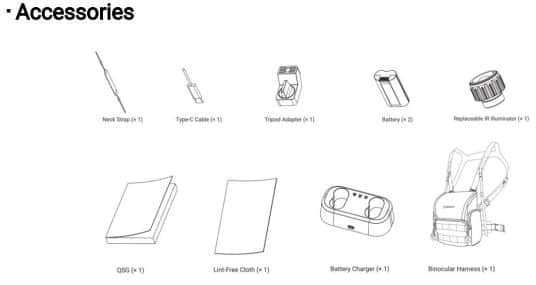 HIKMICRO HABROK 4K HX60LS Multi Spectrum Binoculars whats in the box
