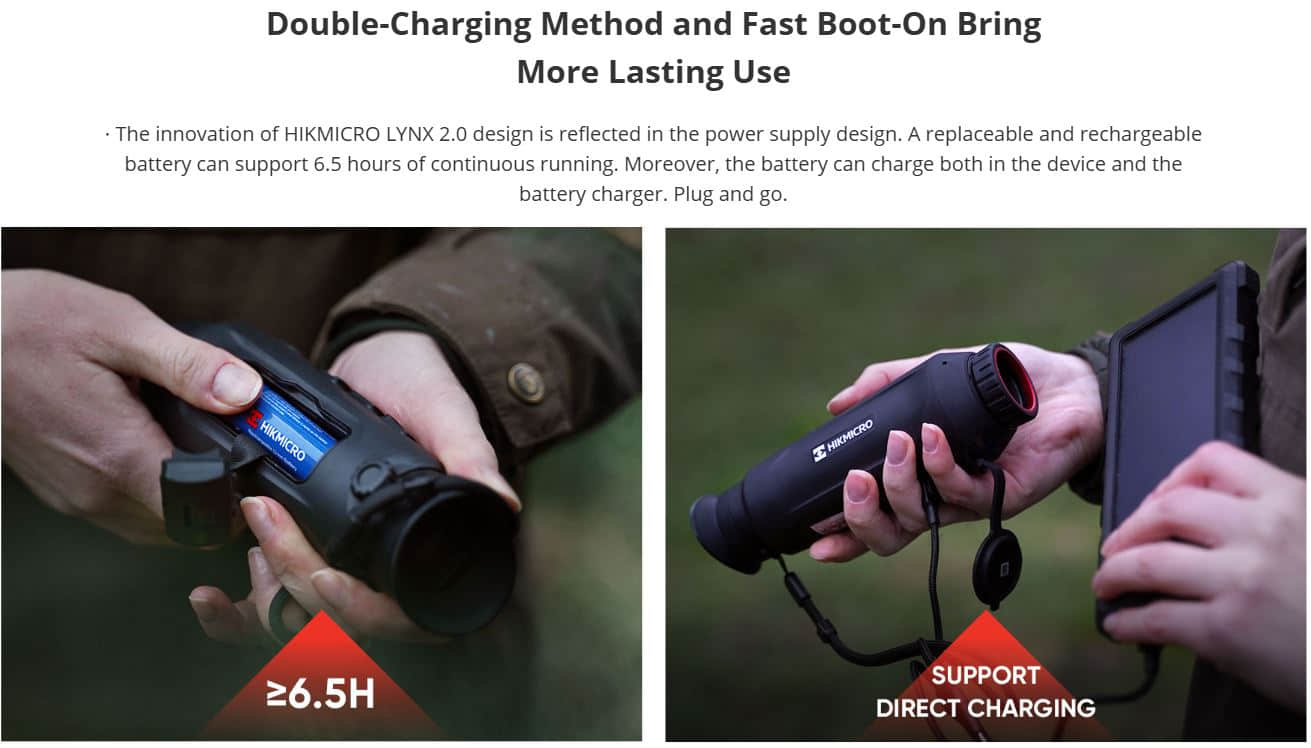 HIKMICRO Lynx 2.0 LH25 Thermal Monocular 18650 or power bank charging methods