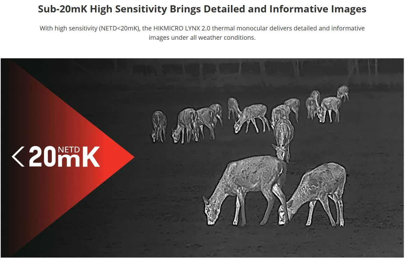 HIKMICRO Lynx 2.0 LH25 Thermal Monocular 20mk thermal sensitivity
