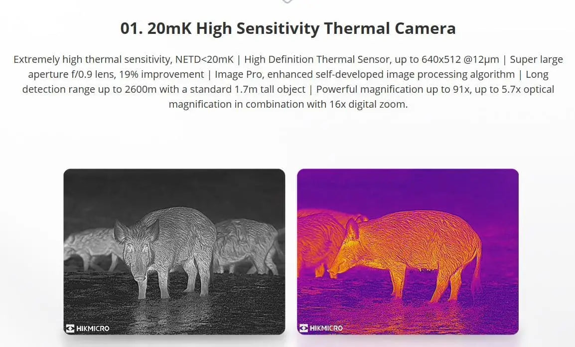 HIKMICRO Raptor RQ50L sub 20mK Thermal Sensitivity
