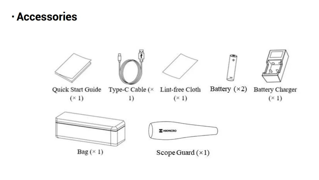 Hikmicro Thunder TH25P 2.0 Thermal Scope whats in the box
