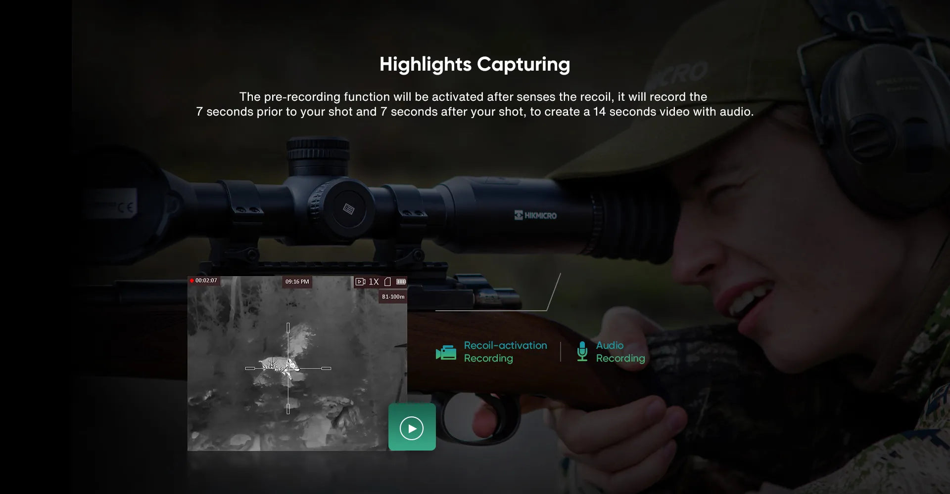HIKMICRO Stellar SQ35 Thermal Scope Recoil Activation Recording