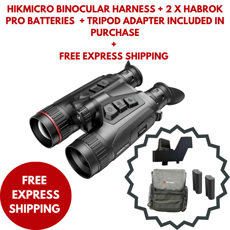 Habrok Pro HQ50L_N with Binocular Harness + 2 x Habrok Pro BATTERIES  + Tripod Adapter 